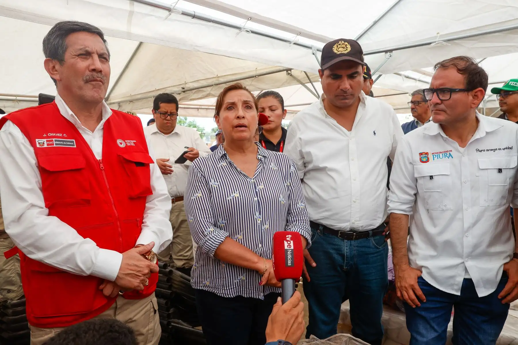 Presidenta de la república, Dina Boluarte, llegó a Piura para atender la emergencia producida por las lluvias intensas. Foto:ANDINA/ Presidencia