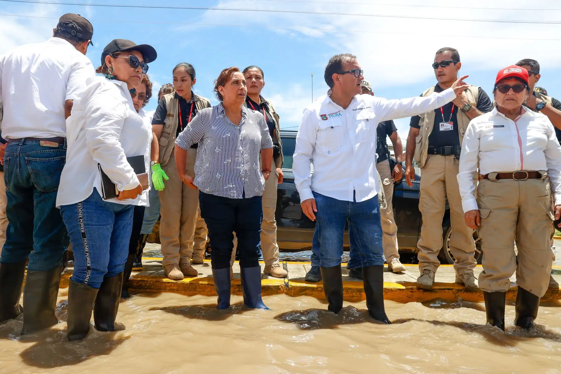 Presidenta de la república, Dina Boluarte, llegó a Piura para atender la emergencia producida por las lluvias intensas. Foto:ANDINA/ Presidencia