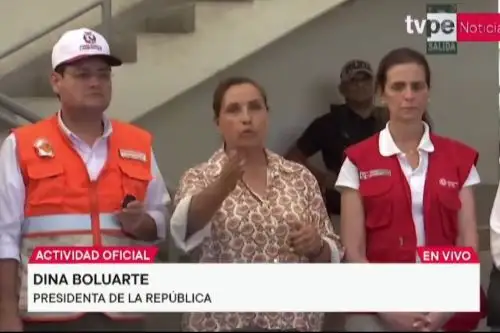 Pronunciamiento de la presidenta Dina Boluarte en Lambayeque. ANDINA/Difusión