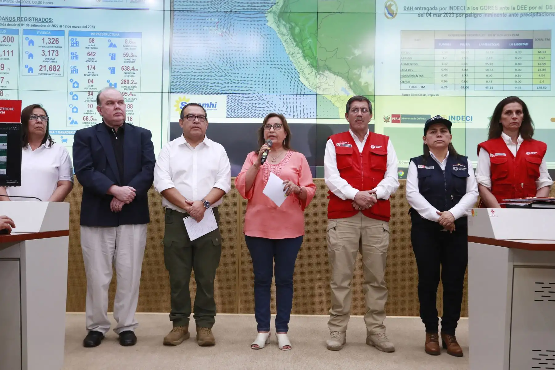 La presidenta Dina Boluarte, instaló la sesión del Consejo Nacional de Gestión del Riesgo de Desastres (CONAGERD). Foto: ANDINA/ Presidencia