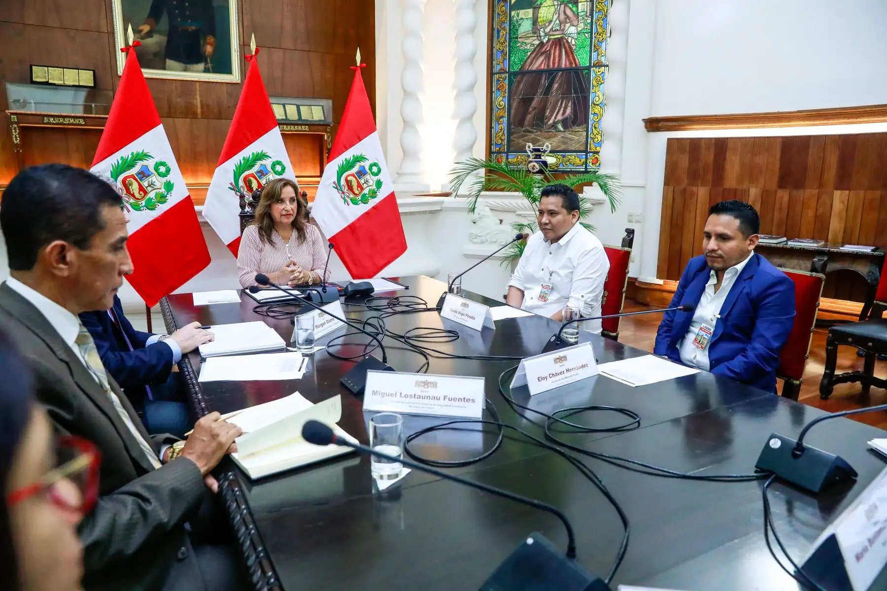 Presidenta de la república, Dina Boluarte, se reunió con los acaldes de Villa El Salvador y Villa María del Triunfo. Foto: ANDINA/ Prensa Presidencia