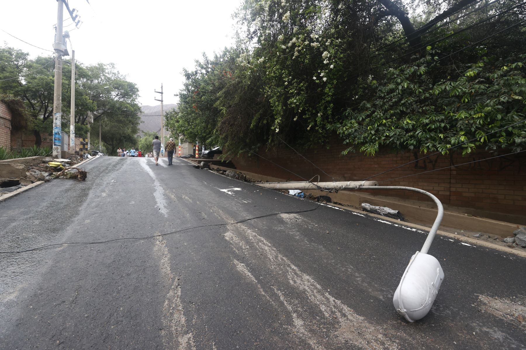 Así quedó la cuadra 6 de calle Los Laureles, en Chaclacayo, por la intensidad de la lluvia y la inundación de la vía. Foto: ANDINA/Vidal Tarqui. Foto: ANDINA/Vidal Tarqui