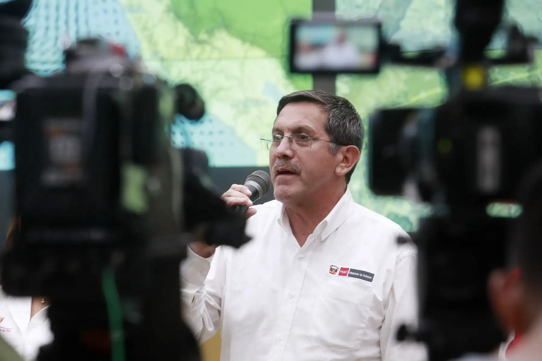 Mandataria Dina Boluarte junto a ministros de Estado, brindan declaraciones a la prensa, tras el Consejo de Ministros. Foto: ANDINA/ Prensa Presidencia
