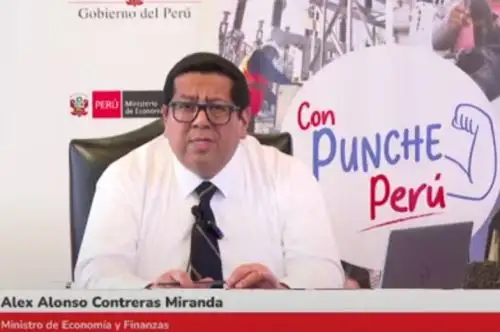 Ministro de Economía y Finanzas, Alex Contreras, destacó la proyección de recuperación de la actividad económica del Perú. Foto: Captura TV.