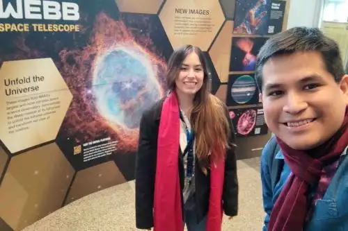 Los sanmarquinos Marco Carrasco Villanueva y Raquel Sánchez Mejía participaron de la ceremonia de premiación de la NASA en marco del concurso International Space Apps Challenge.