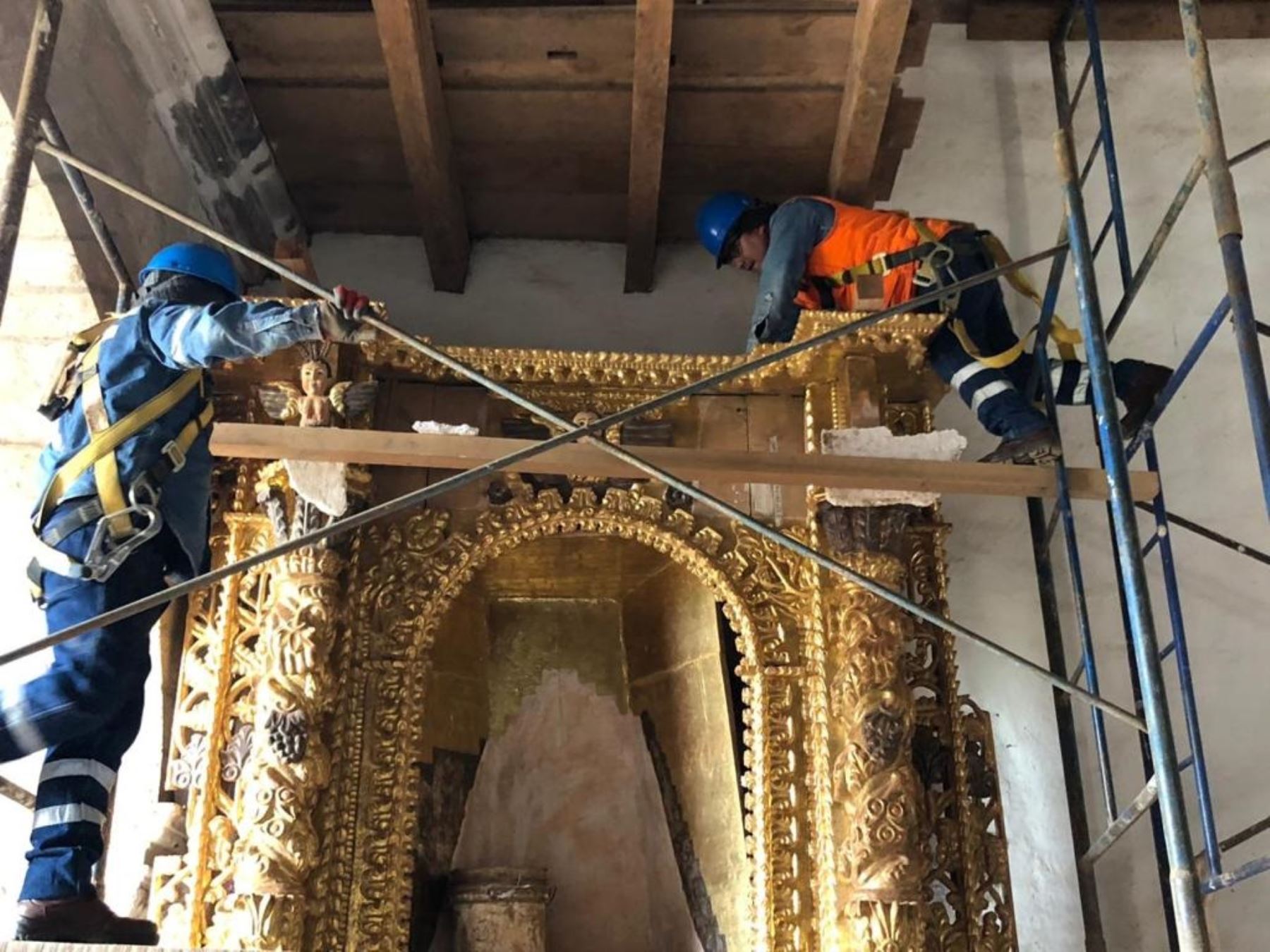 Especialistas del Ministerio de Cultura reanudaron los trabajos de restauración en los templos San Francisco de Umachiri y Santa Cruz de Orurillo, en Puno. ANDINA/Difusión