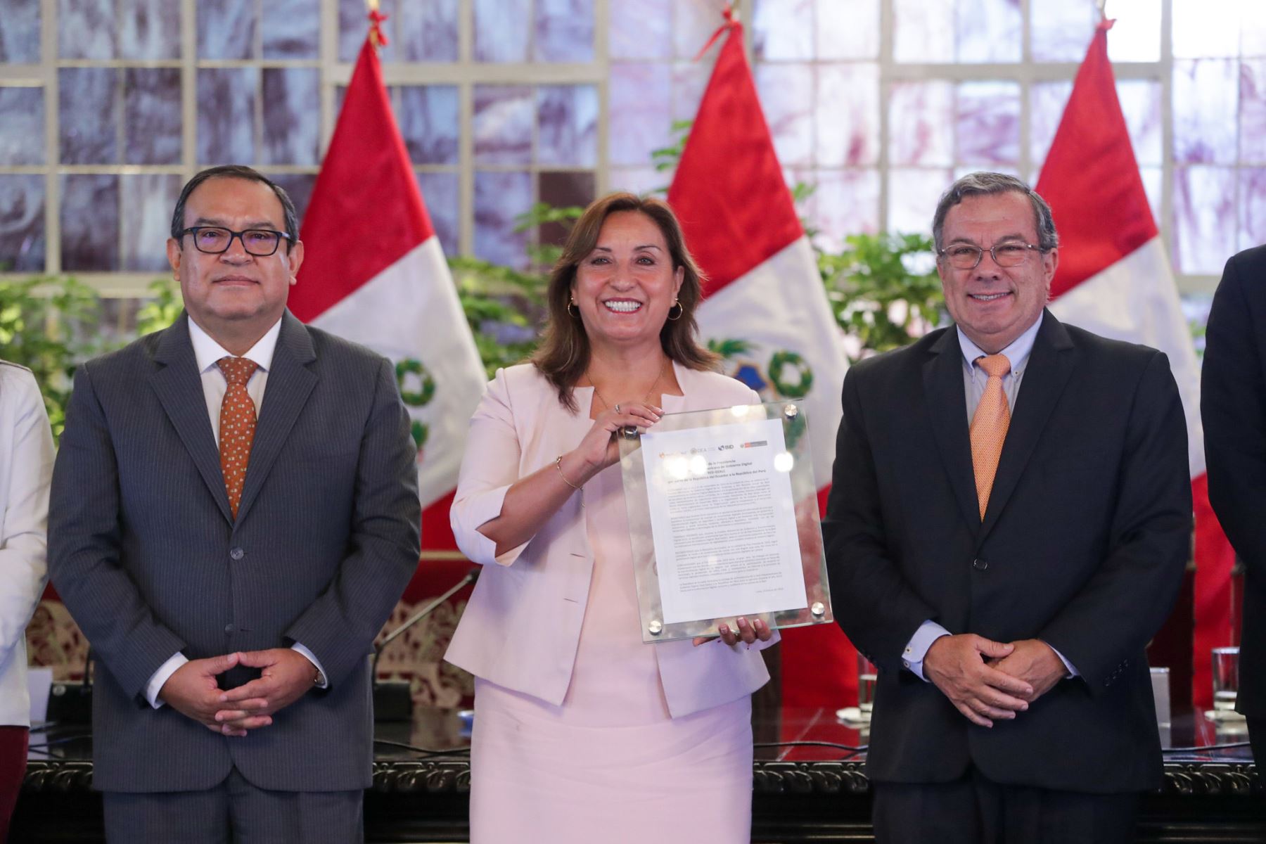 La Presidenta de la República, Dina Boluarte, recibe presidencia de Red Interamericana de Gobierno Digital Foto: PCM