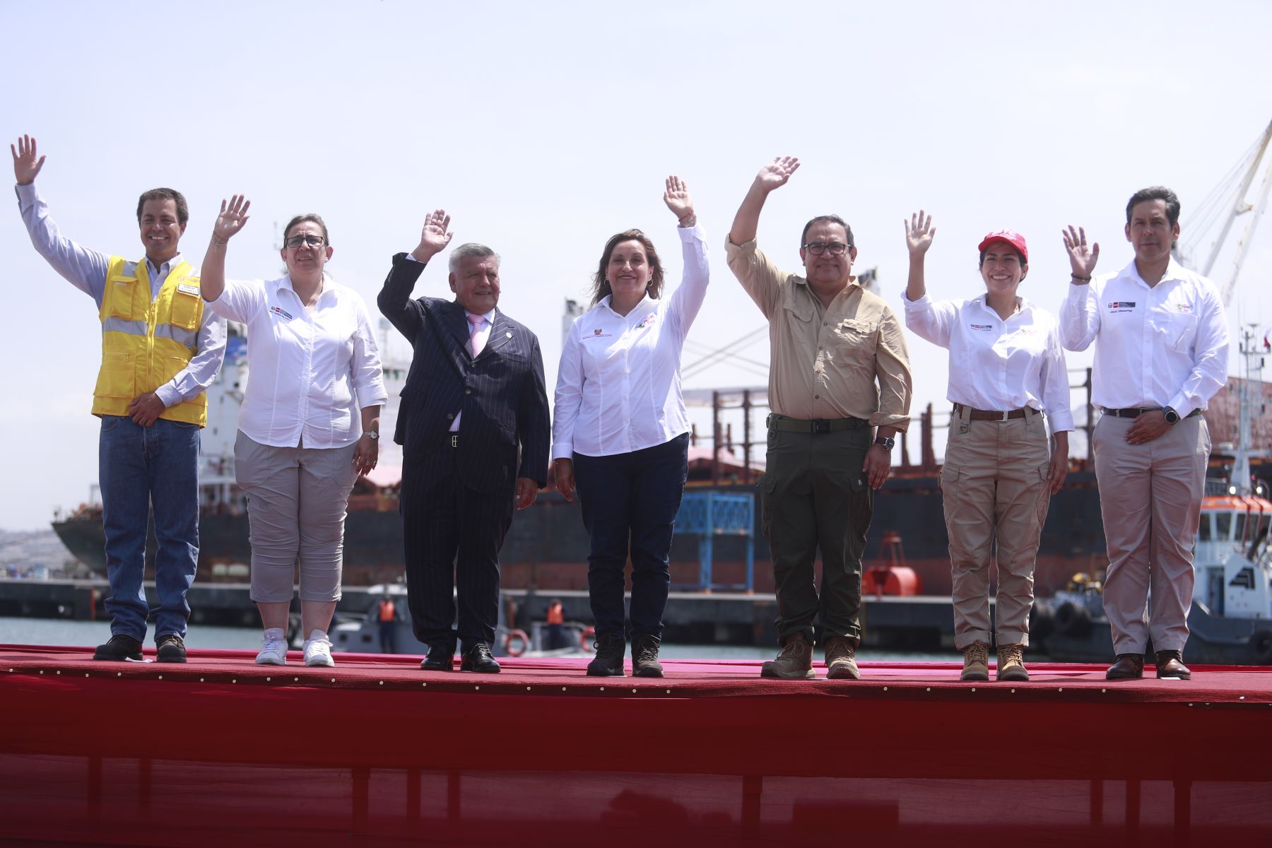 Presidenta Dina Boluarte participa de la inauguración de la nueva infraestructura del Terminal Portuario Multipropósito de Salaverry, región La Libertad. Foto: ANDINA/ Prensa Presidencia