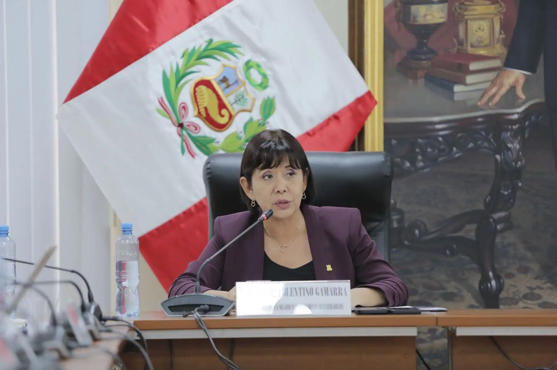 Ministra de la Mujer y Poblaciones Vulnerables, Nancy Tolentino.
