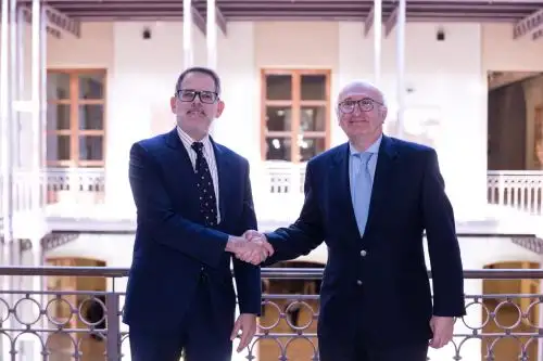 Vicecanciller Ignacio Higueras y Juan Fernández Trigo, secretario de Estado para Iberoamérica y el Caribe y el Español en el Mundo de España.