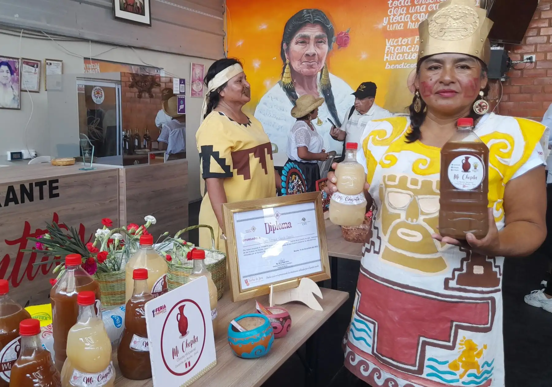 Emprendedores de Moche presentan su variada riqueza cultural que mostrarán a los turistas que visiten este distrito tradicional de la provincia de Trujillo durante el feriado largo por Semana Santa. Foto: Luis Puell