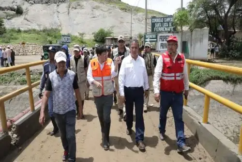 Produce coordinó con Provías Descentralizado la colocación de geobolsas para la protección del canal Taymi en Ferreñafe.