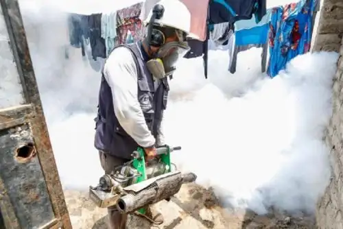 Brigadas de salud contra el dengue iniciaron este sábado una campaña de fumigación masiva de viviendas de diversas ciudades de Lambayeque con el objetivo de limitar la expansión de esa enfermedad. La ministra de Salud, Rosa Gutiérrez, encabezó el lanzamiento de esta campaña en Tumán, junto con el gobernador Jorge Pérez.