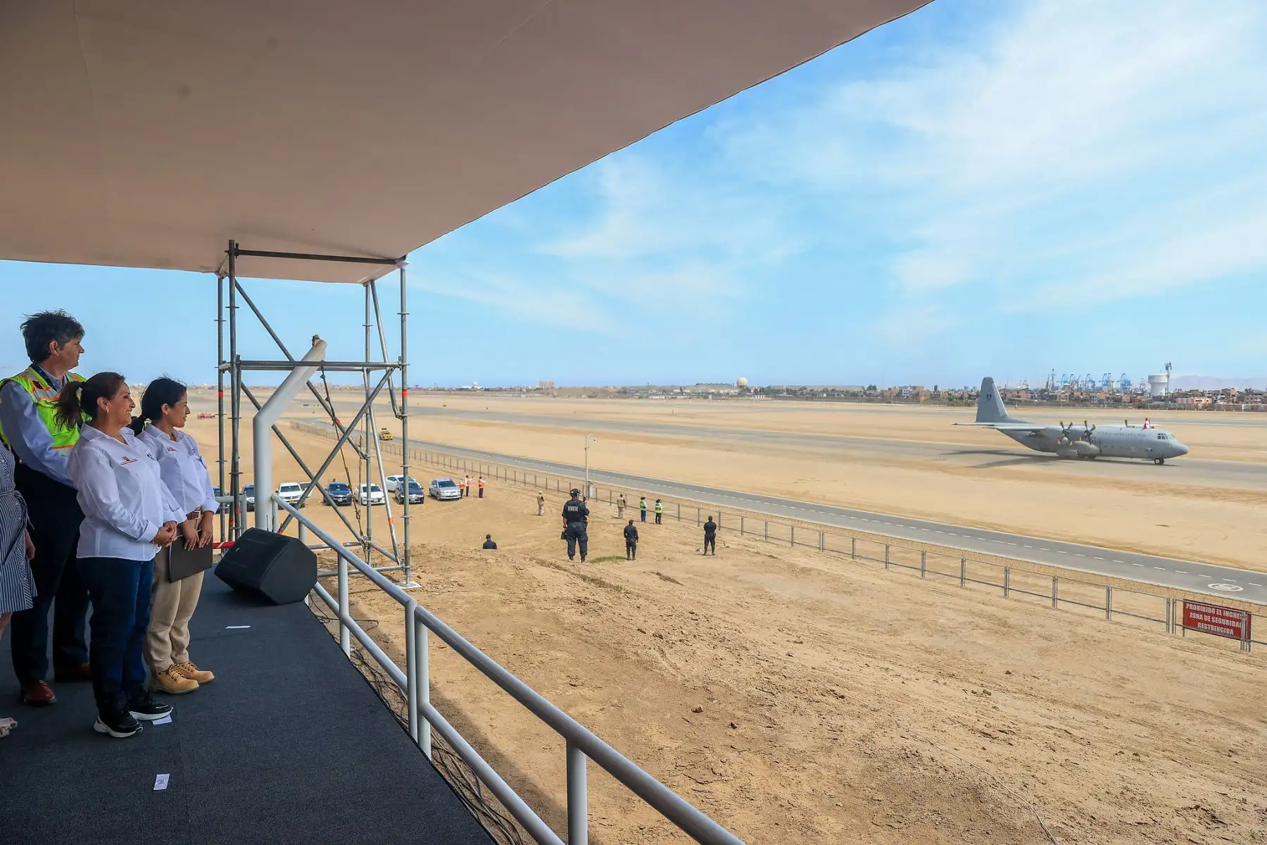 Presidenta Dina Boluarte participa en el inicio de operaciones de la segunda pista de aterrizaje del Aeropuerto Internacional Jorge Chávez y de la nueva torre de control. Foto: ANDINA/Prensa Presidencia