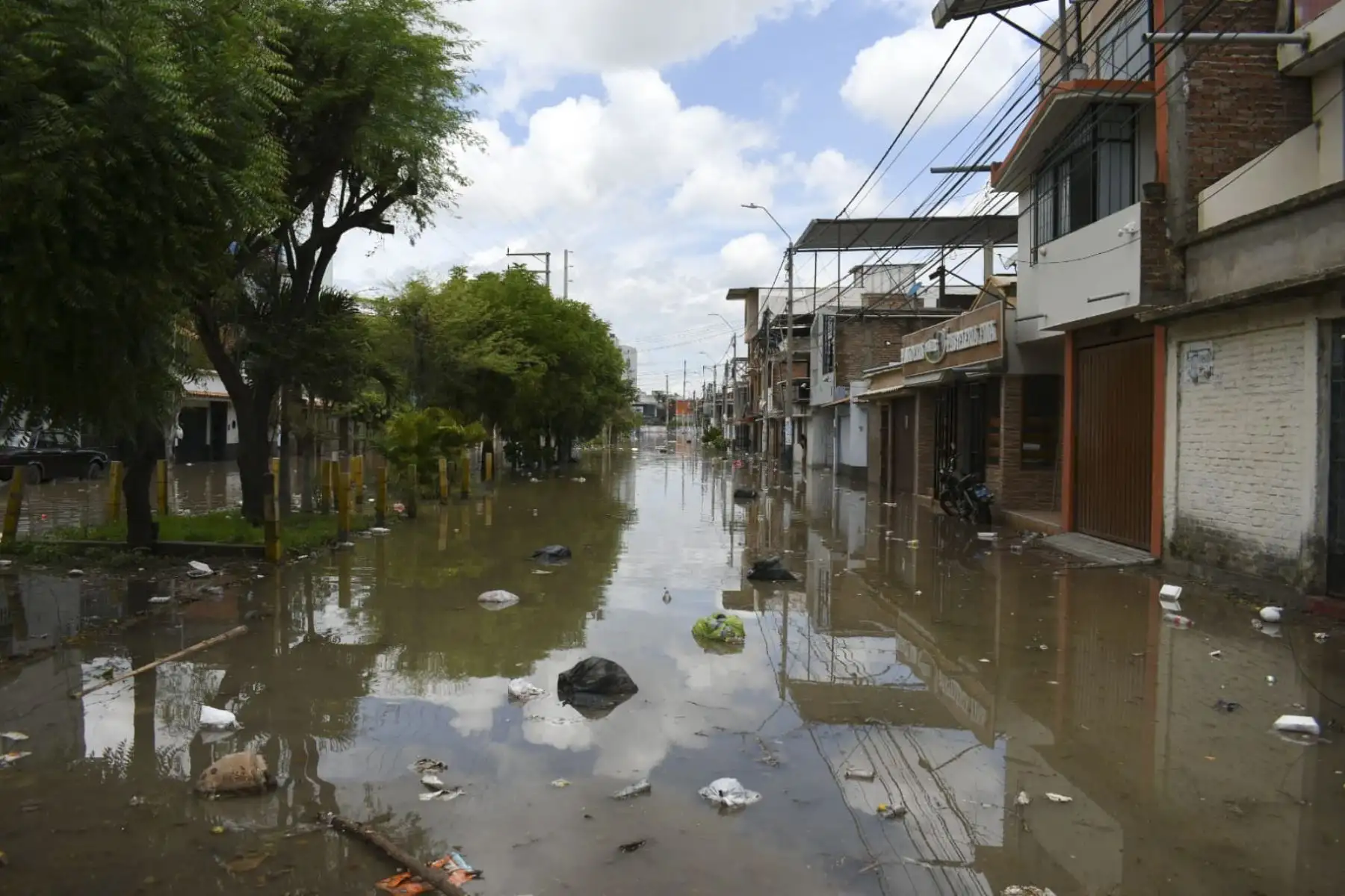 Lluvia de 93 mm en la ciudad de Piura dejó inundados varios sectores y reactivó las cuencas ciegas en emblemáticas urbanizaciones como Ignacio Merino, El Chilcal, Miraflores y en los distritos de Castilla y Veintiséis de Octubre. Fotografía: ANDINA/Mario Moncada