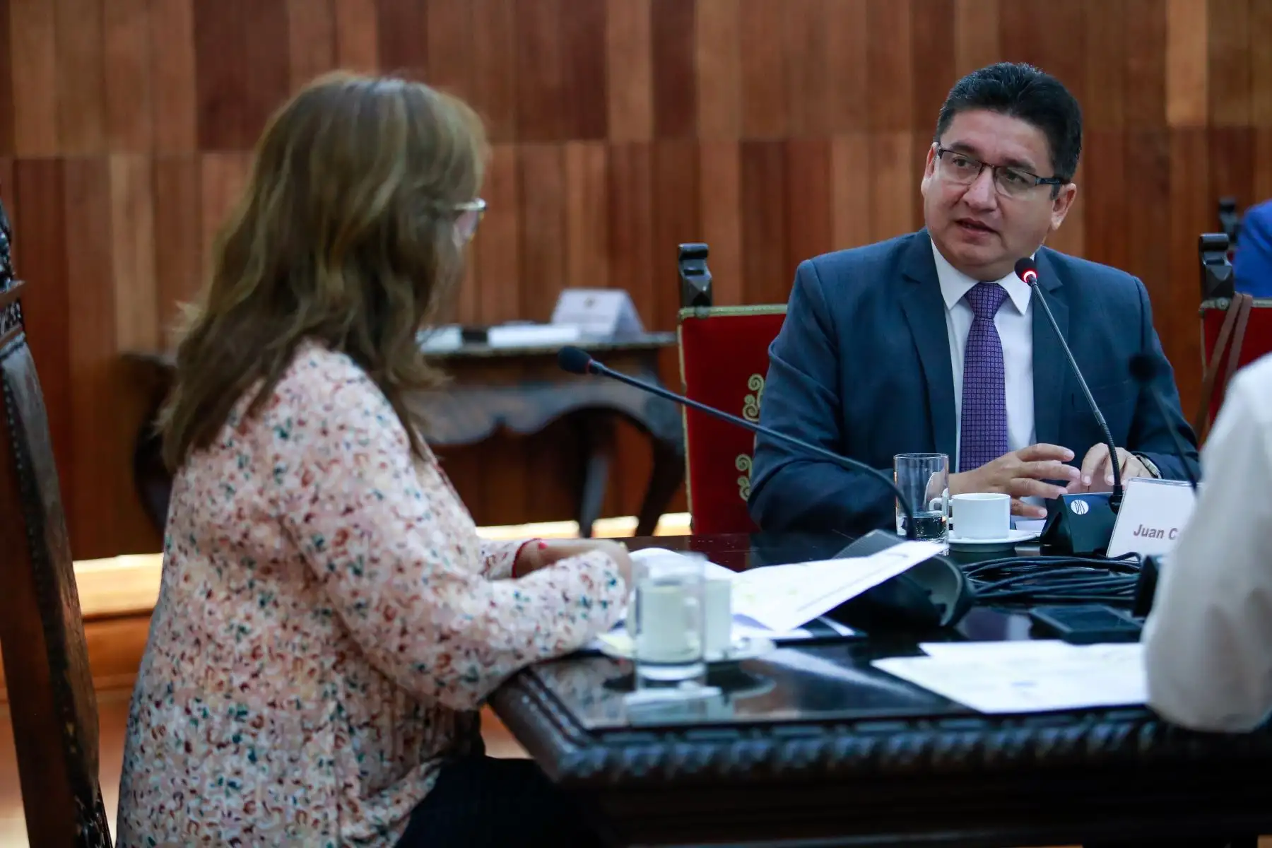 Presidenta de la república, Dina Boluarte, sostuvo reunión de trabajo con los congresistas Juan Carlos Celis y Cheryl Trigozo, además de autoridades de la región Loreto y San Martín.

Foto: ANDINA/Difusión