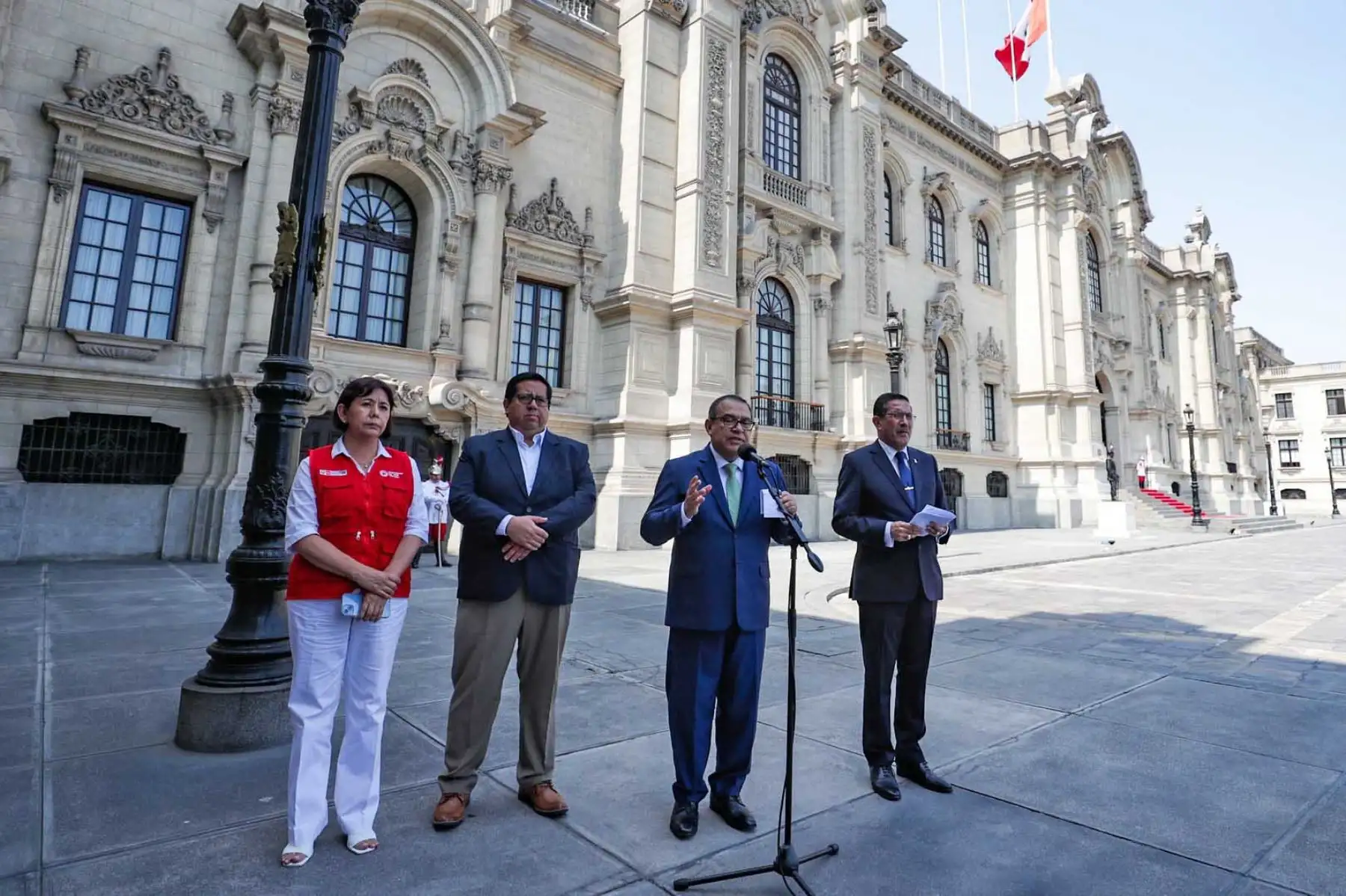 Conferencia de prensa del Consejo de Ministros en Palacio de Gobierno. Foto: PCM
