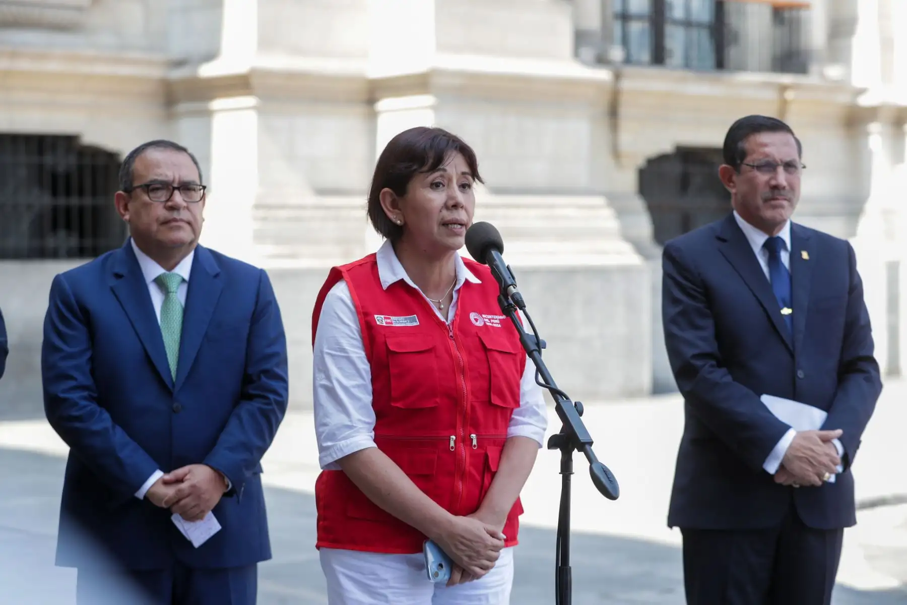 Conferencia de Prensa de la Ministra de la Mujer y Poblaciones Vulnerables, Nancy Tolentino.
Foto: PCM