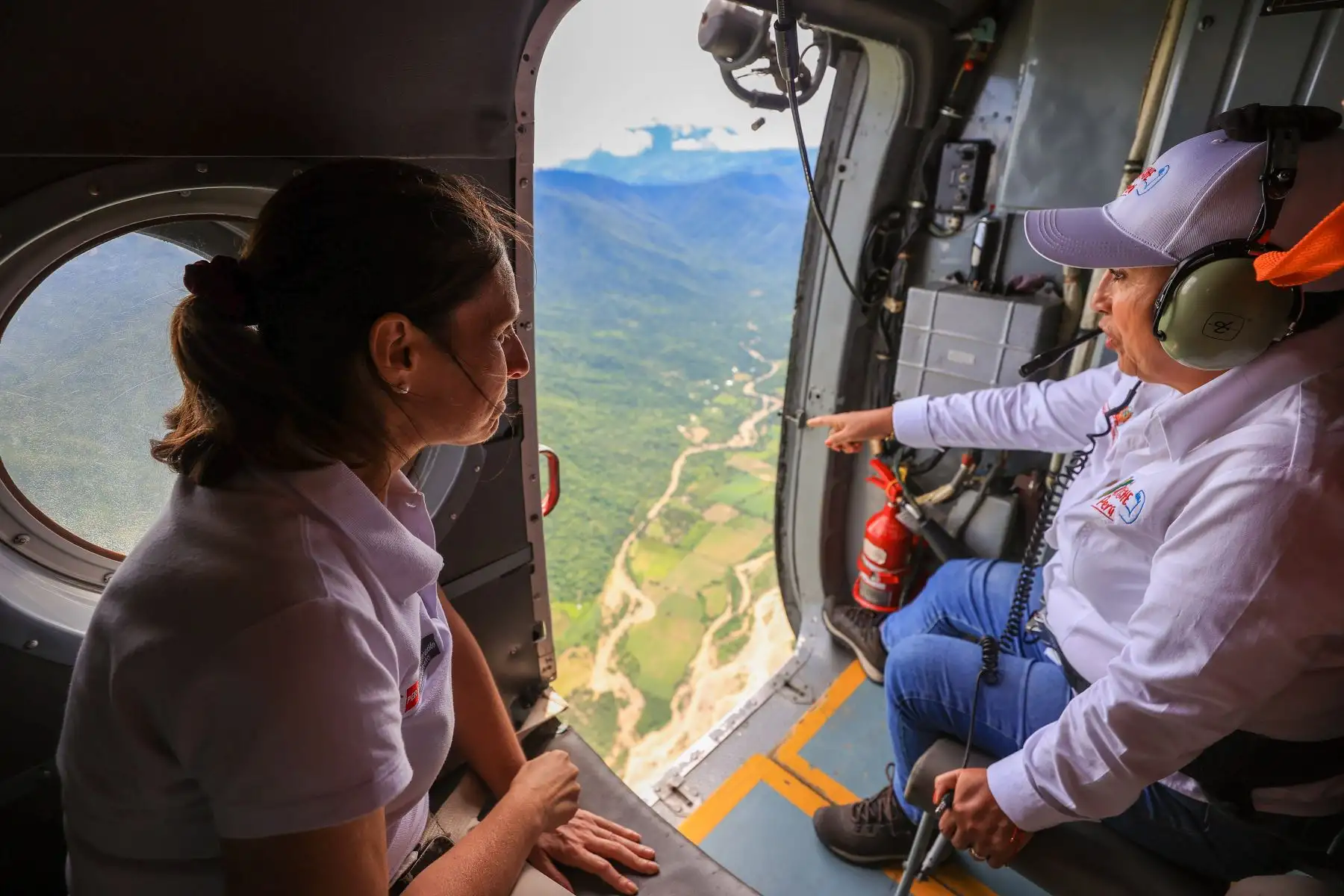 Presidenta Dina Boluarte realiza sobrevuelo a Canchaque, Chulucanas, Malingas y Tambo Grande Piura. Foto: ANDINA/Prensa Presidencia