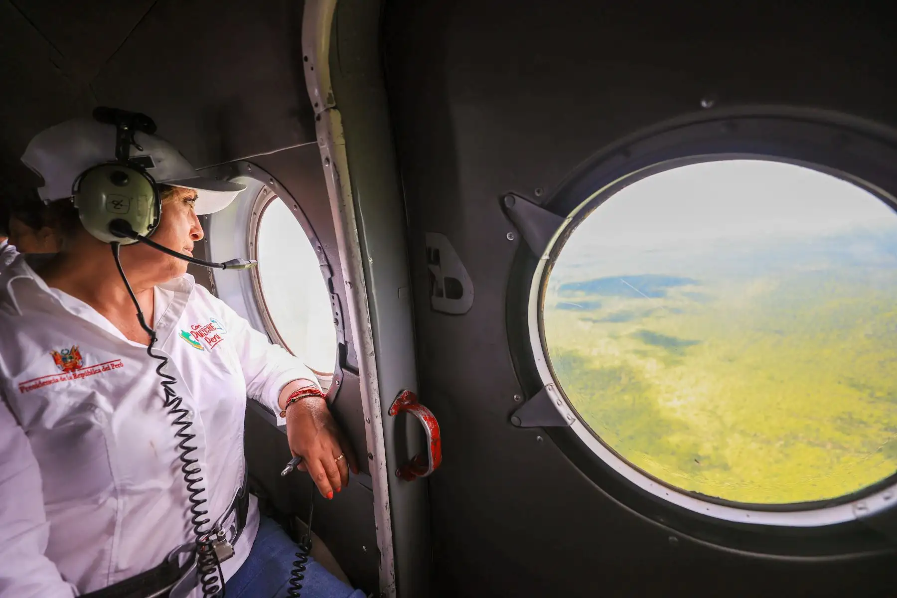 Presidenta Dina Boluarte realiza sobrevuelo a Canchaque, Chulucanas, Malingas y Tambo Grande Piura. Foto: ANDINA/Prensa Presidencia
