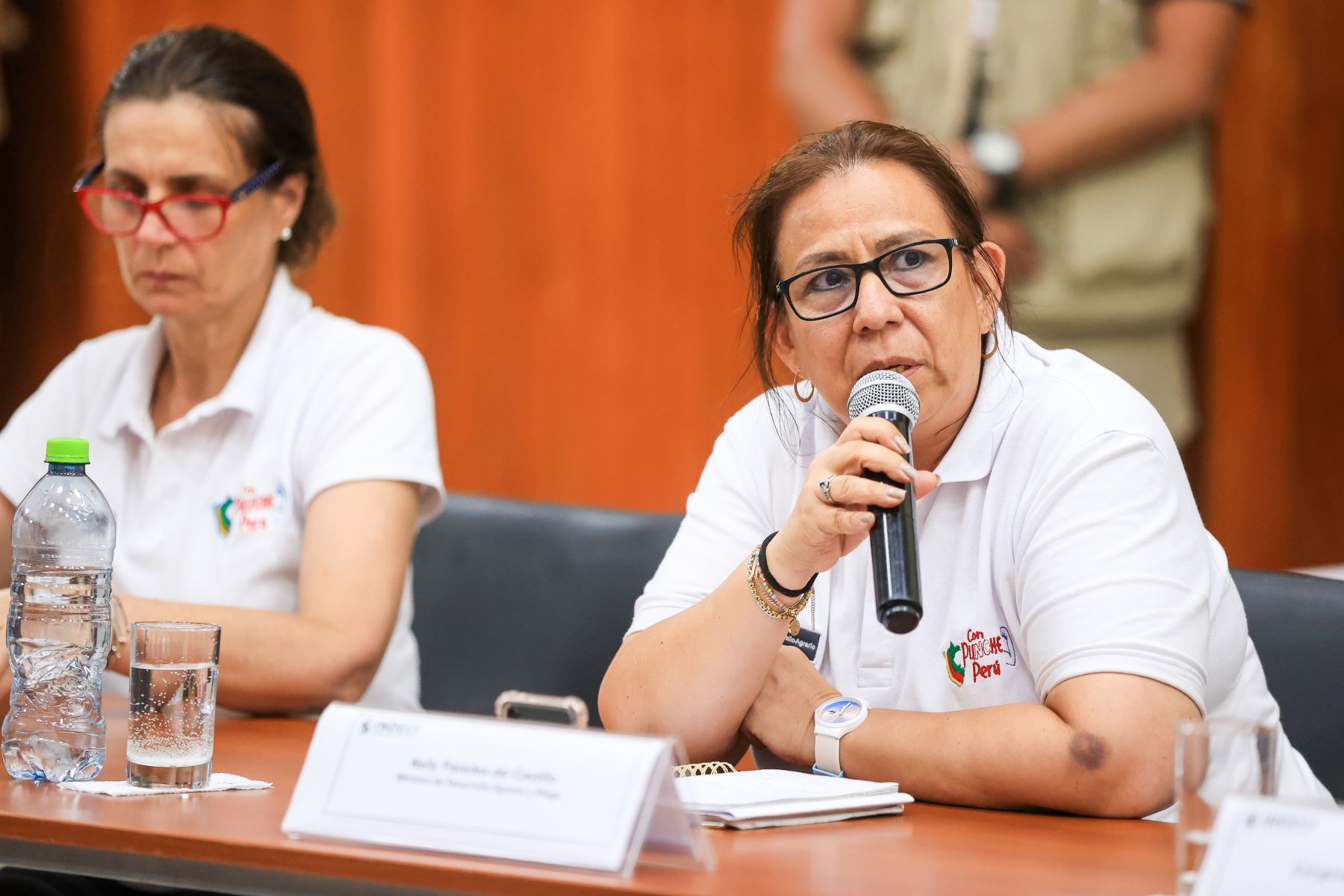 La titular del Ministerio de Desarrollo Agrario y Riego, Nelly Paredes, participó en conferencia de prensa. Foto: ANDINA/Prensa Presidencia