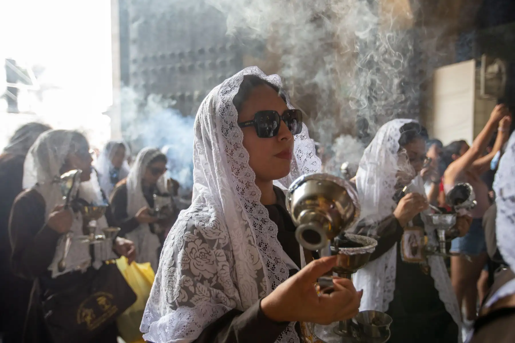 Este domingo de Resurección, salieron en procesión desde la Catedral, El Cristo Resucitado y Nuestra Señora de la Alegría. Foto: ANDINA/Tatiana Gamarra