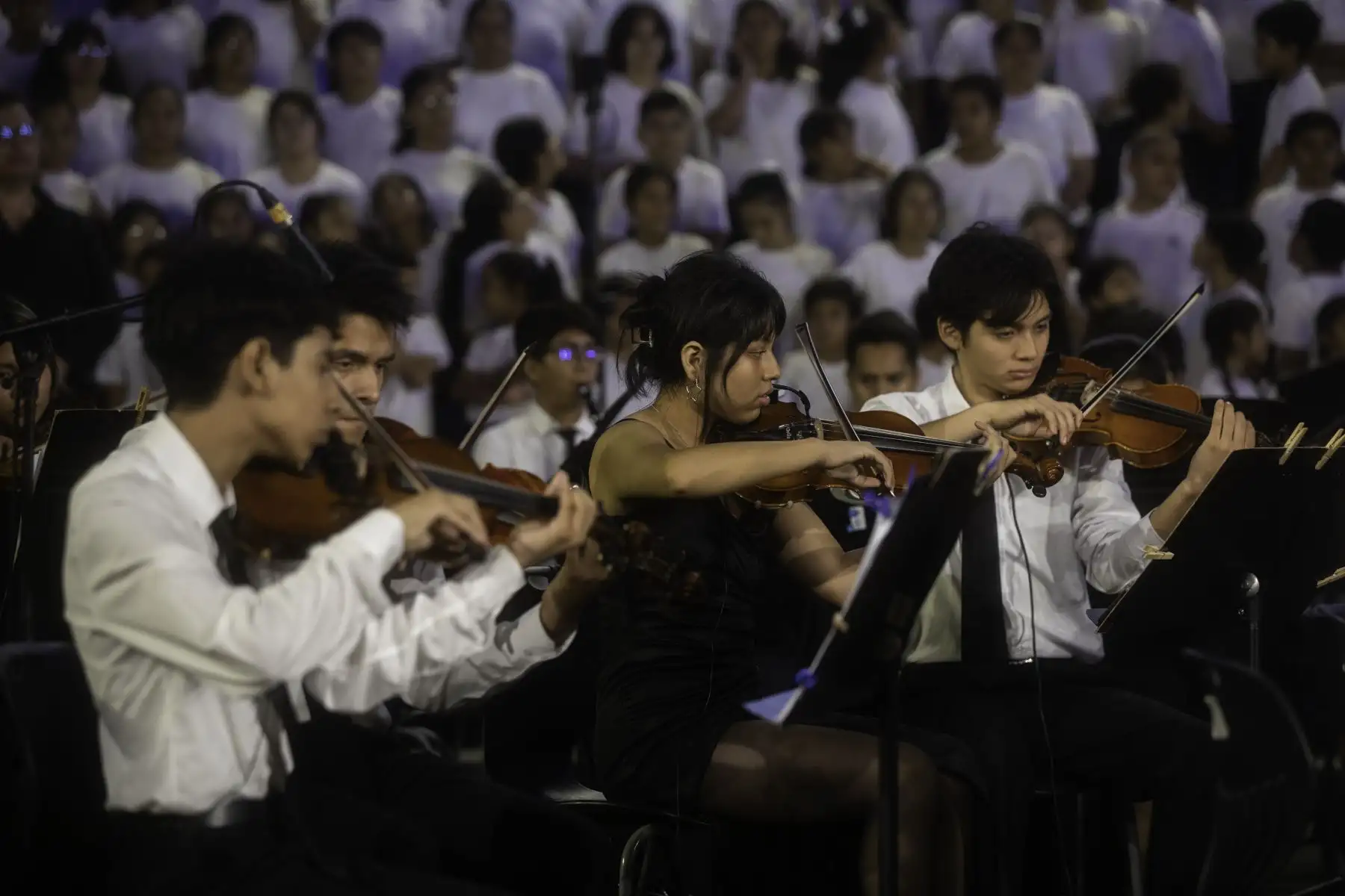 Cientos de niños y adolescentes demuestran su talento musical y nos presentan Domingo de Gloria junto con la orquesta sinfónica.
Foto: ANDINA/Difusión