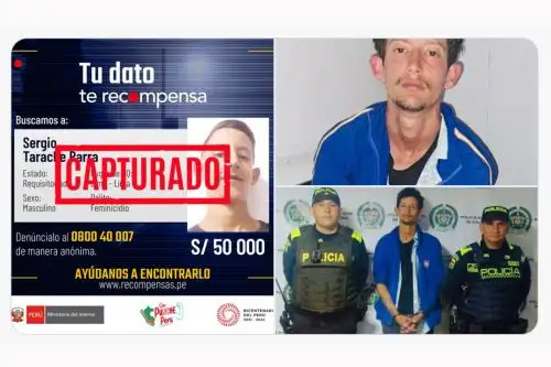 La captura de Sergio Tarache Parra se produjo al promediar las 19:00 horas de ayer, en la localidad de Barrios Unidos, Bogotá, Colombia. Foto: ANDINA/Twitter.