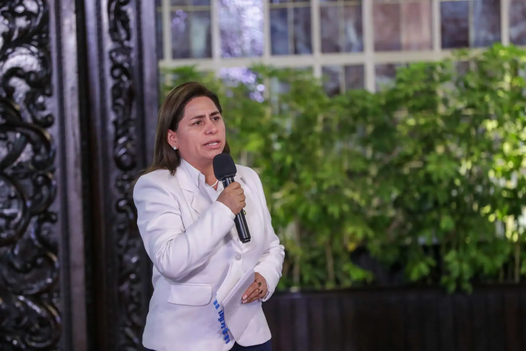 Participación de la ministra de Salud, Rosa Gutiérrez, en la conferencia realizada por el Ejecutivo para presentar el segundo informe de Avances de Gestión.
Foto: ANDINA/PCM