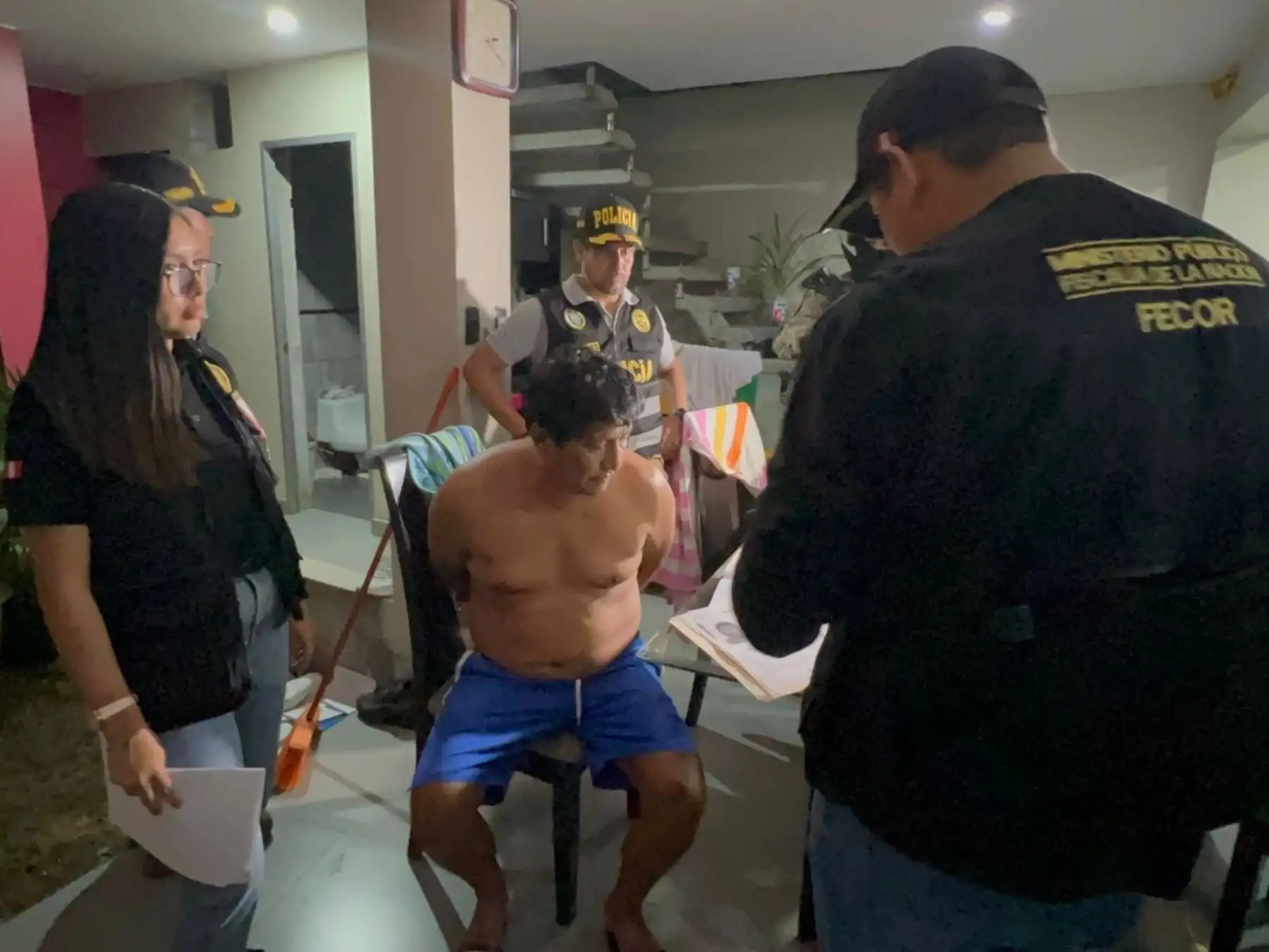Entre los principales detenidos figura el suboficial PNP Lino Antony Herrera Paez, alias "beba"; William Guillermo Aparicio Cusinga, "gordo Willy"; David Luis Álvarez Marca, "cholo David"; y Miguel Joaquín Nateros Quispe, "Miky" o "cabezón".  Foto: Difusión