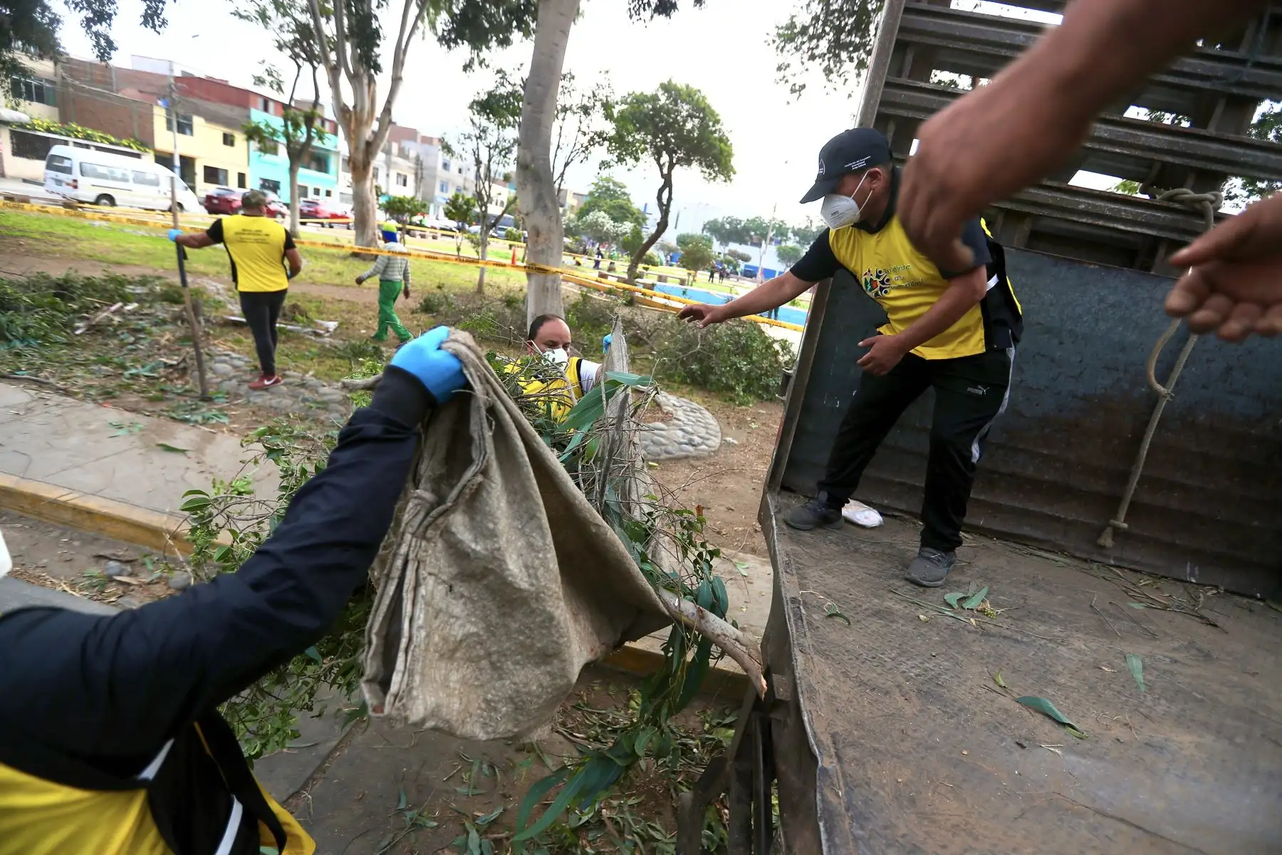 Condenados por delitos menores cumplen jornadas de prestación de servicios, esta actividad consiste en que aproximadamente 50 sentenciados libres, pintarán arborizarán y limpiarán las áreas públicas de la losa deportiva.
Foto: ANDINA/Ricardo Cuba