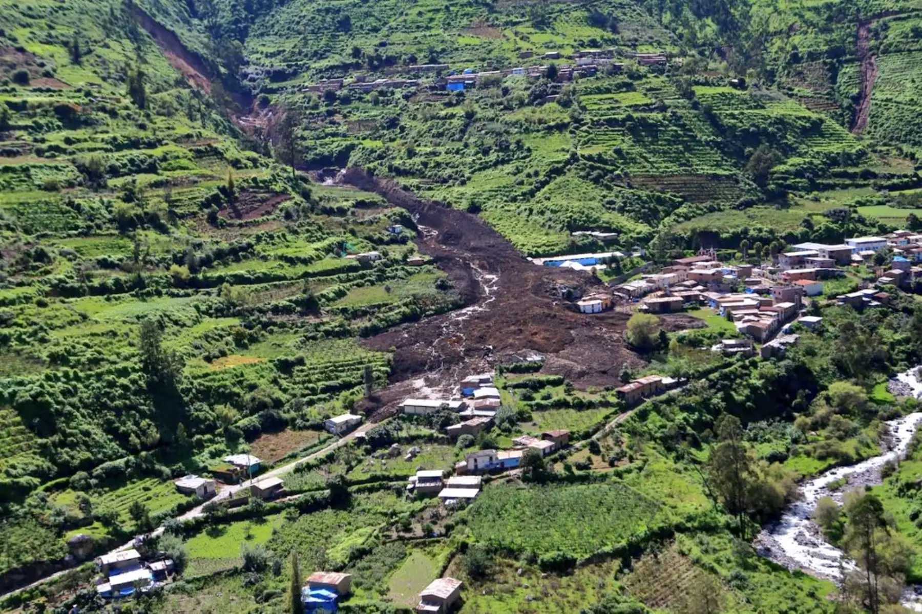 En helicóptero del Ejercito del Perú, Ministro de Defensa Jorge Chavez Cresta 
arriba al centro poblado La Perla, distrito de Altavillo Bajo,en Huaral, para evaluación de daños con especialistas técnicos y verificar la atención a población afectada por el deslizamiento. Lo acompaña jefe de Indeci. 
Previamente, el ministro Defensa Jorge Chavez Cresta
Realizó un sobrevuelo de reconocimiento en la zona afectada por los deslizamientos.
Foto: Mindef