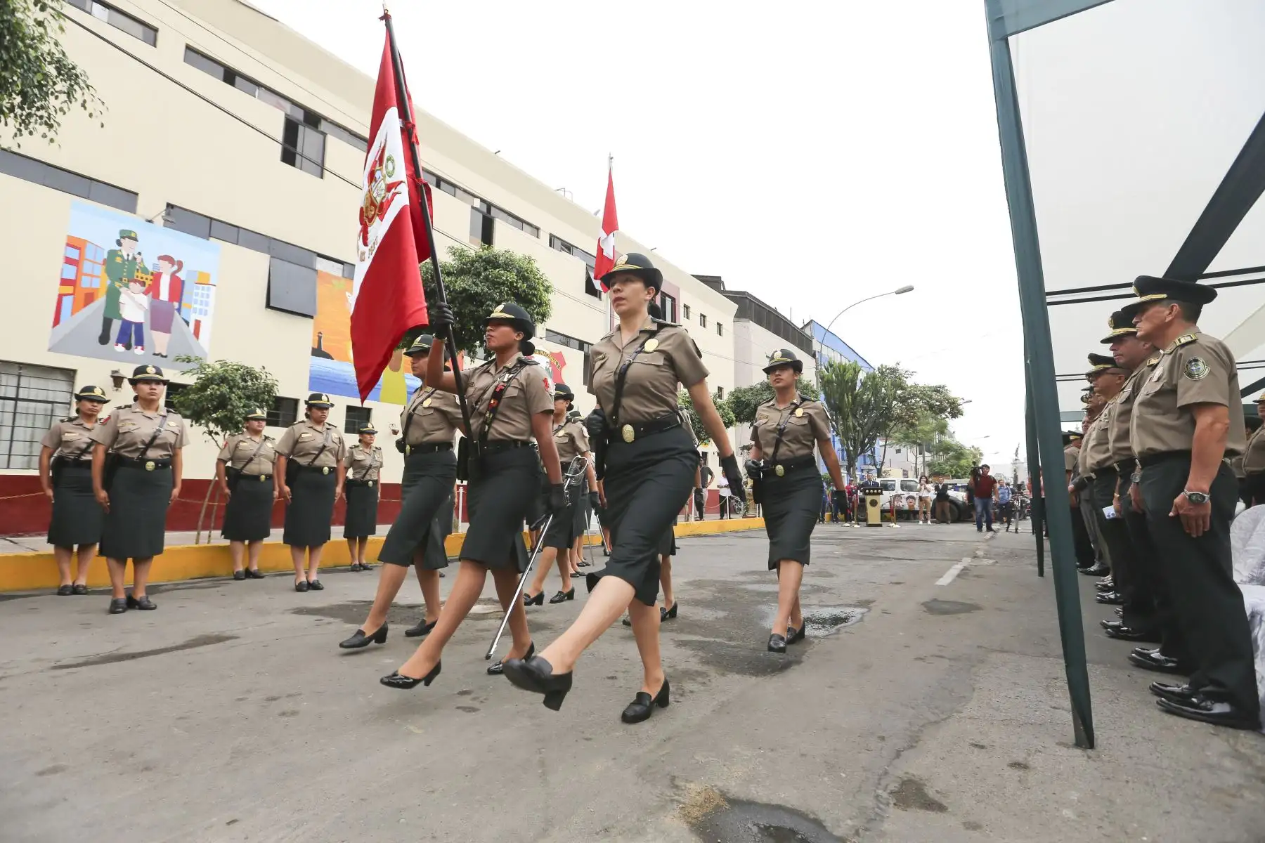 Ceremonia por el XLV Aniversario de creación de la División de Protección contra la Violencia Familiar amenizado por el Equipo Escénico Especializado en Sociodramas contra la Violencia Familiar. Foto: ANDINA/Tatiana Gamarra