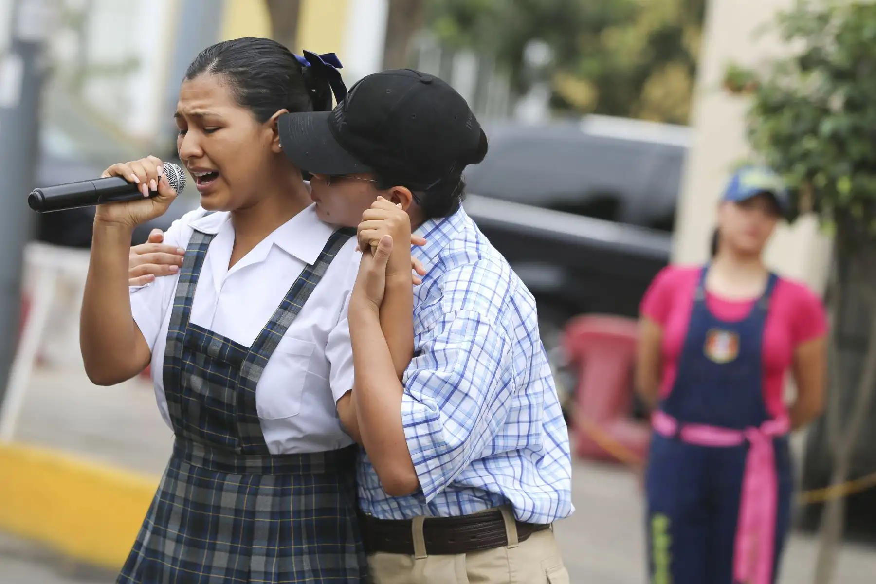 El evento fue amenizado por el Equipo Escénico Especializado en Sociodramas contra la Violencia Familiar. Foto: ANDINA/Tatiana Gamarra