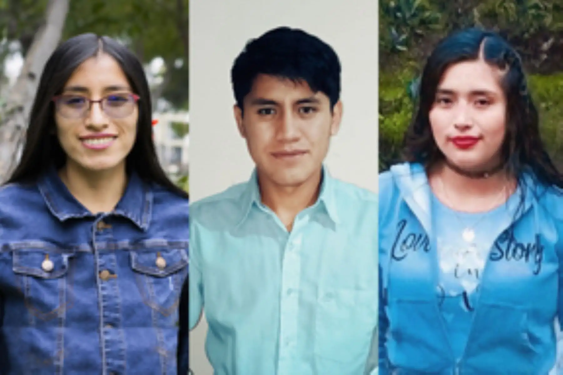 Vanessa Isla Maiz, Elis Llamoctanta Ruíz y Elizabeth Santiago Gómez, soñaron con estudiar una profesión en la universidad, y hoy es una realidad. Terminaron de estudiar en un CEBA y luego obtuvieron becas Pronabec. ANDINA/ Minedu.