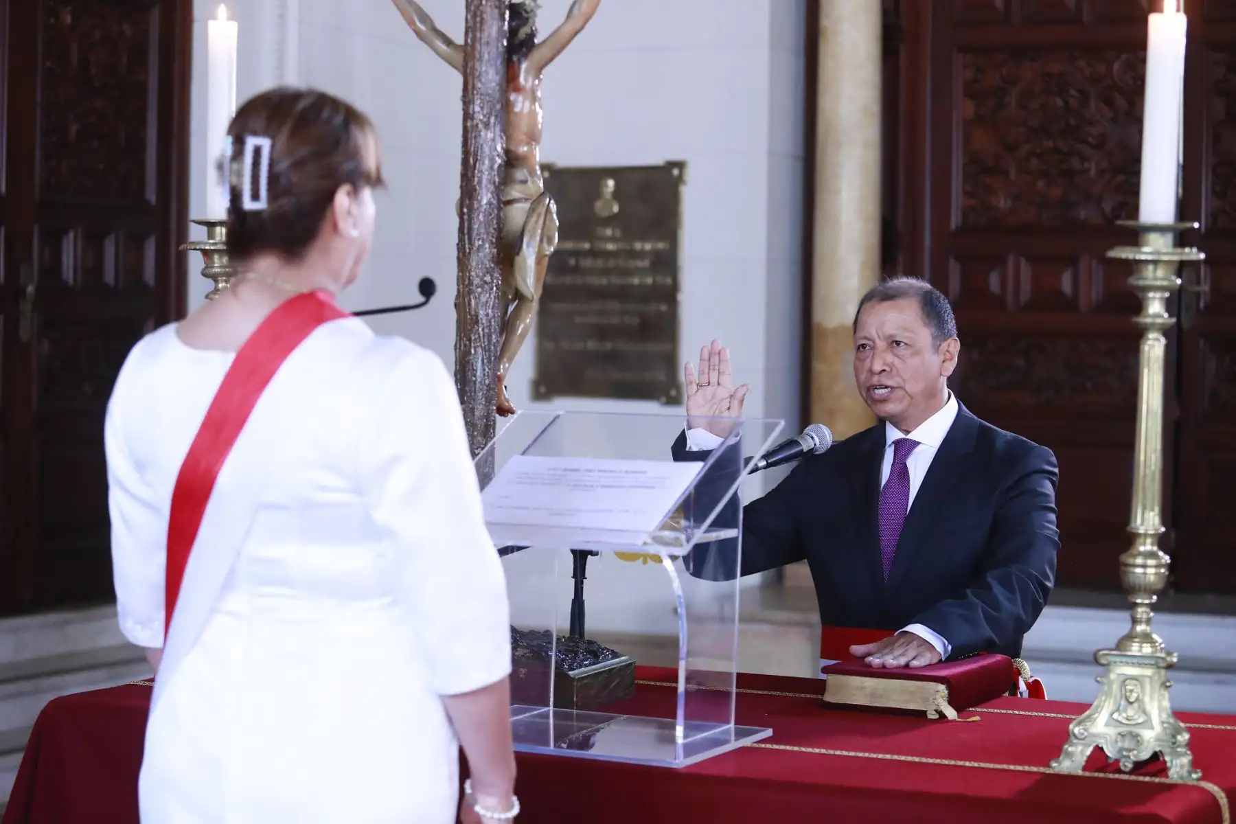 La presidenta de la República, Dina Boluarte, tomó juramento a Daniel  Maurate Romero como nuevo ministro de Justicia y Derechos Humanos.
Foto: ANDINA/ Prensa Presidencia