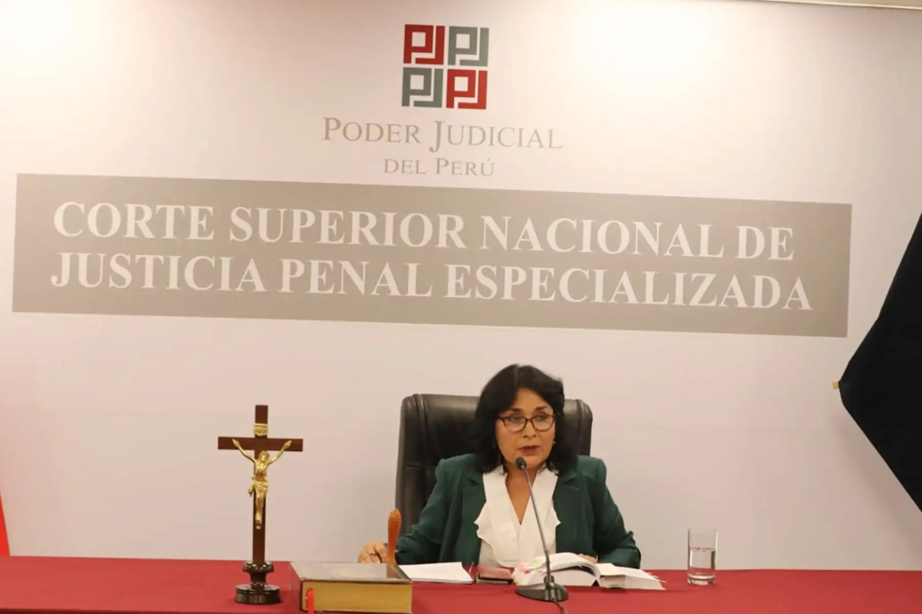 El Poder Judicial, a través de la jueza penal de turno de la Corte Superior Nacional, Margarita Salcedo Guevara, cumple con realizar el procedimiento de control de identidad al expresidente Alejandro Toledo Manrique tras ser extraditado de Estados Unidos.
Foto: Poder Judicia