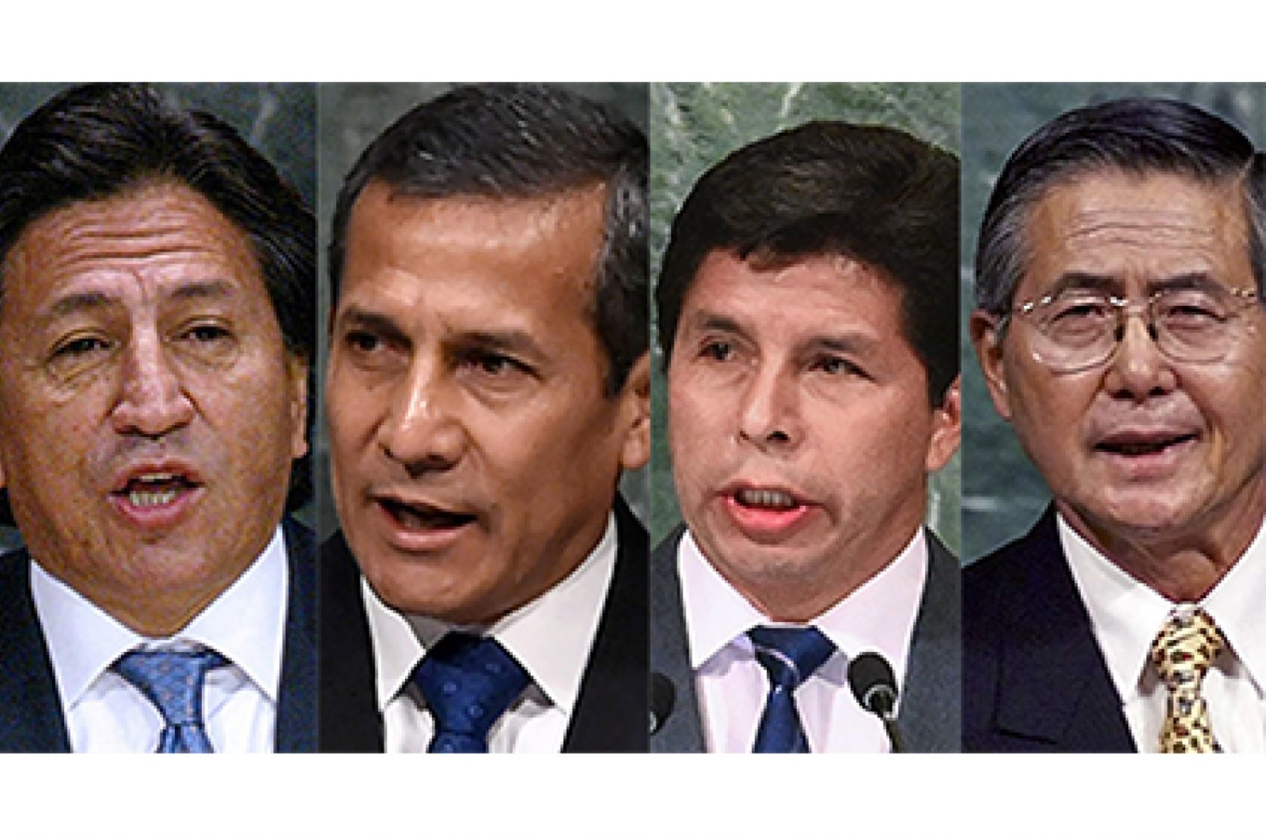 From left to right: Alejandro Toledo, Ollanta Humala, Pedro Castillo, and Alberto Fujimori.