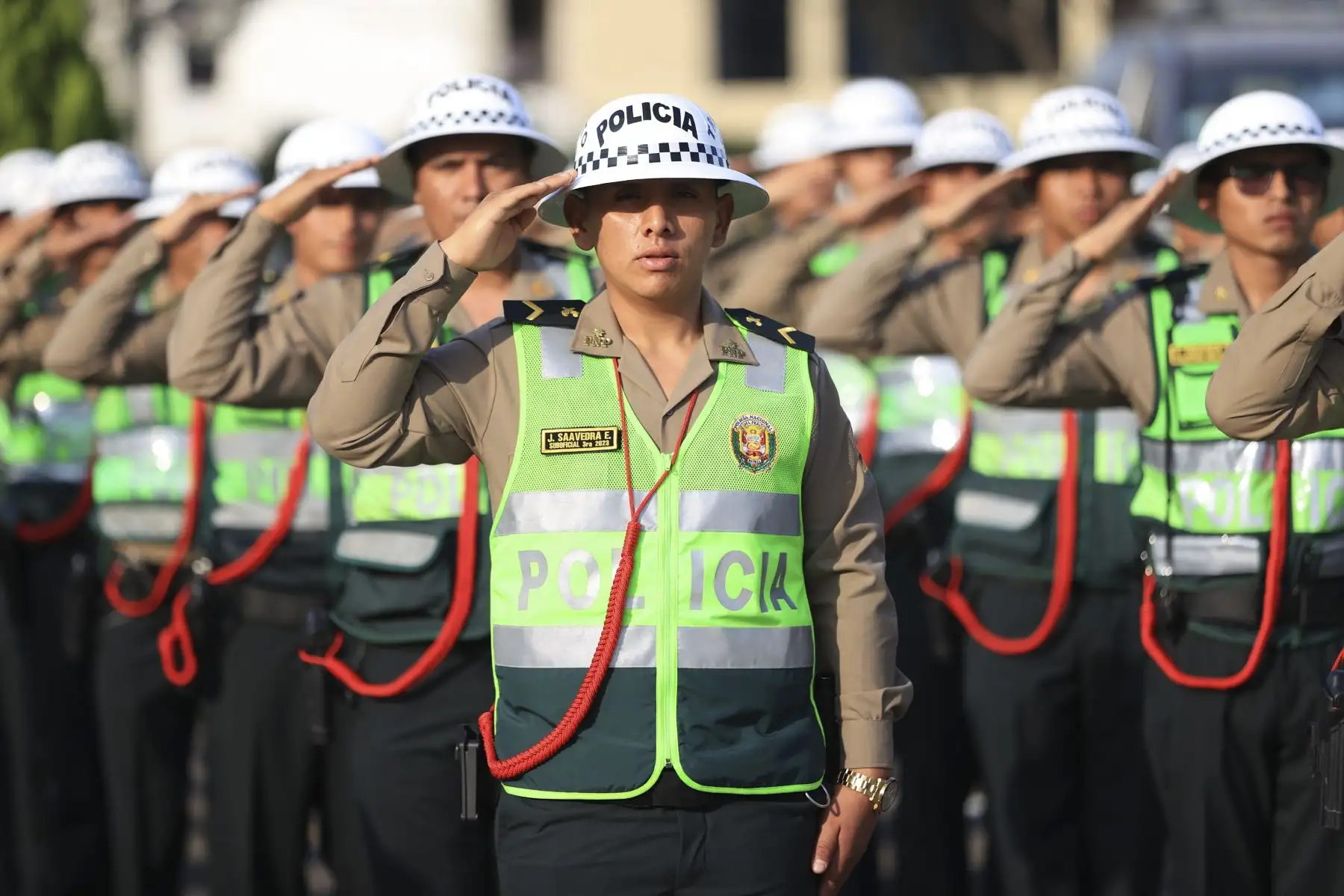 Presidenta Dina Boluarte lideró ceremonia de presentación de 3500 efectivos policiales que se sumarán al reforzamiento de la seguridad ciudadana en Lima. Foto: ANDINA/ Prensa Presidencia
