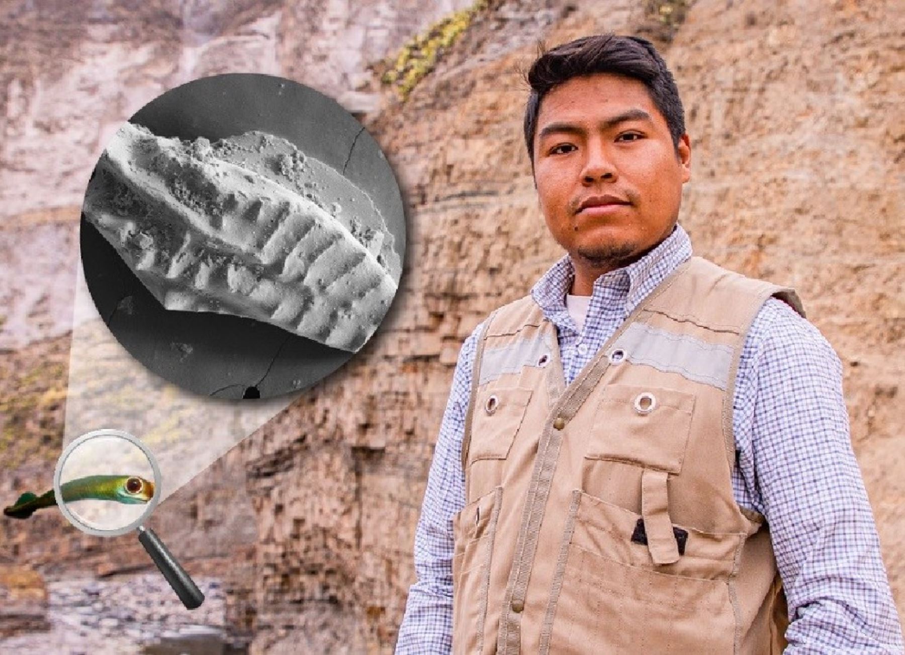 A sus 24 años Jorge Coaguila Heredia se ha convertido en un especialista en el estudio de fósiles de animales de más de 300 millones de antigüedad.