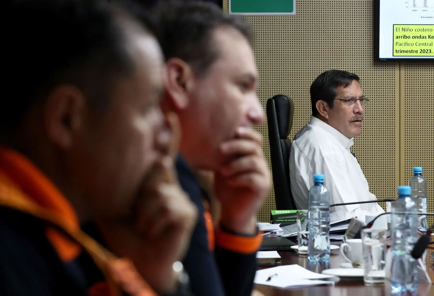 Reunión fuerza de tarea ministerial para la emergencia en el norte COEN Chorrillos. Foto:Difusión