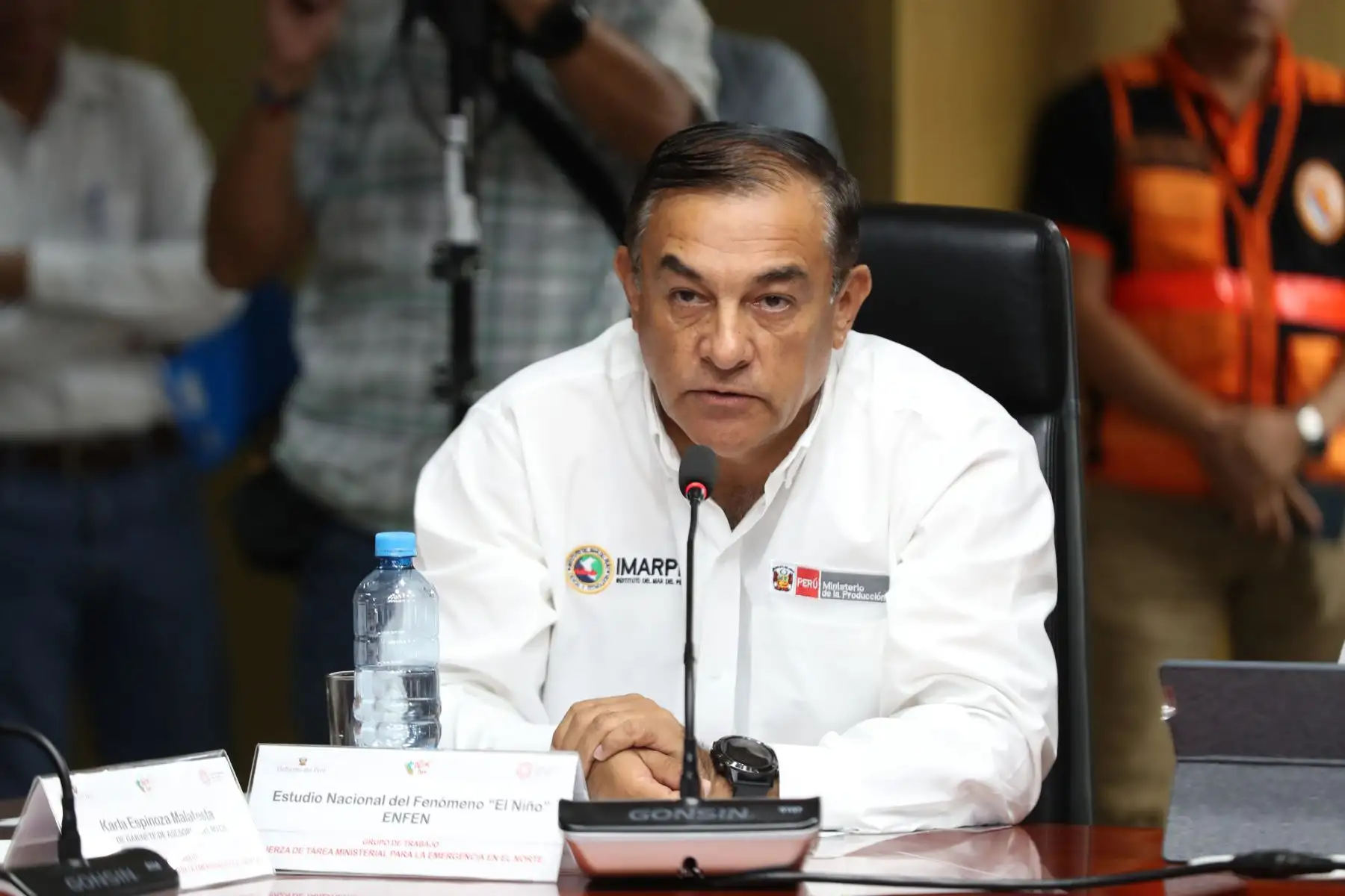 Reunión fuerza de tarea ministerial para la emergencia en el norte COEN Chorrillos. Foto:Difusión