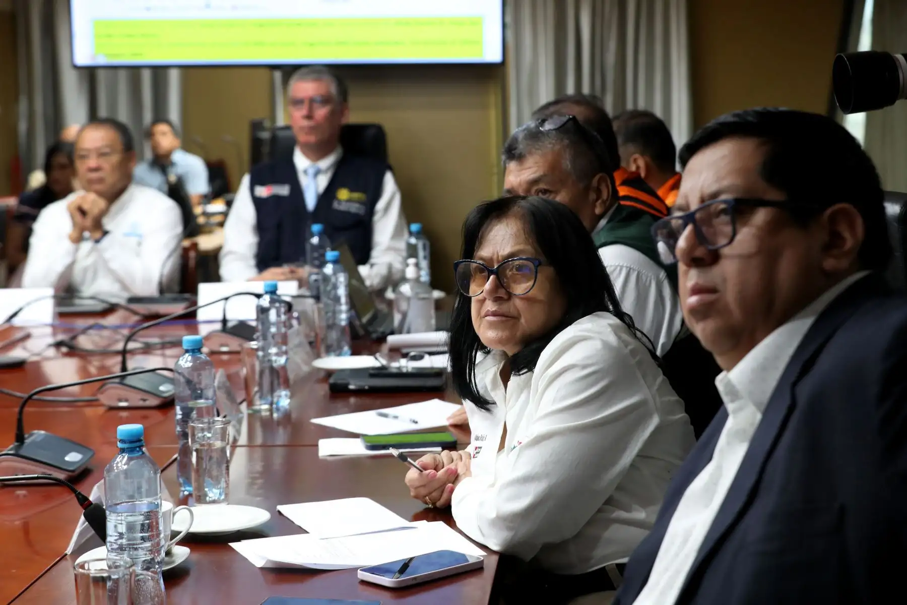 Reunión fuerza de tarea ministerial para la emergencia en el norte COEN Chorrillos. Foto:Difusión