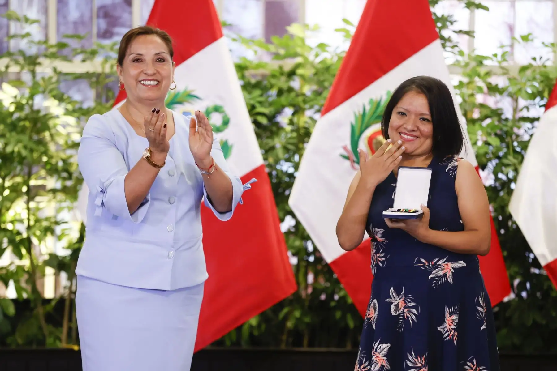 Presidenta de la república, Dina Boluarte, participa en ceremonia de condecoración de la Orden del Trabajo 2023, en el marco del Día Internacional de los Trabajadores. Foto:ANDINA/Prensa Presidencia