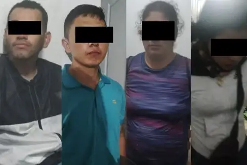 Agentes de la Dirincri capturaron a 5 personas presuntas integrantes de una banda criminal dedicada a realizar préstamos extorsivos bajo la modalidad de gota a gota, en #SMP. Se incautó una pistola, 4 motos, 10 celulares, 7 reportes bancarios, propaganda de préstamos entre otros. Foto: ANDINA/Difusión