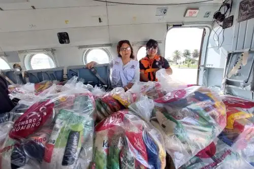 La gobernadora regional (e) de Lambayeque, Flor Saavedra, participó en el vuelo humanitario.
