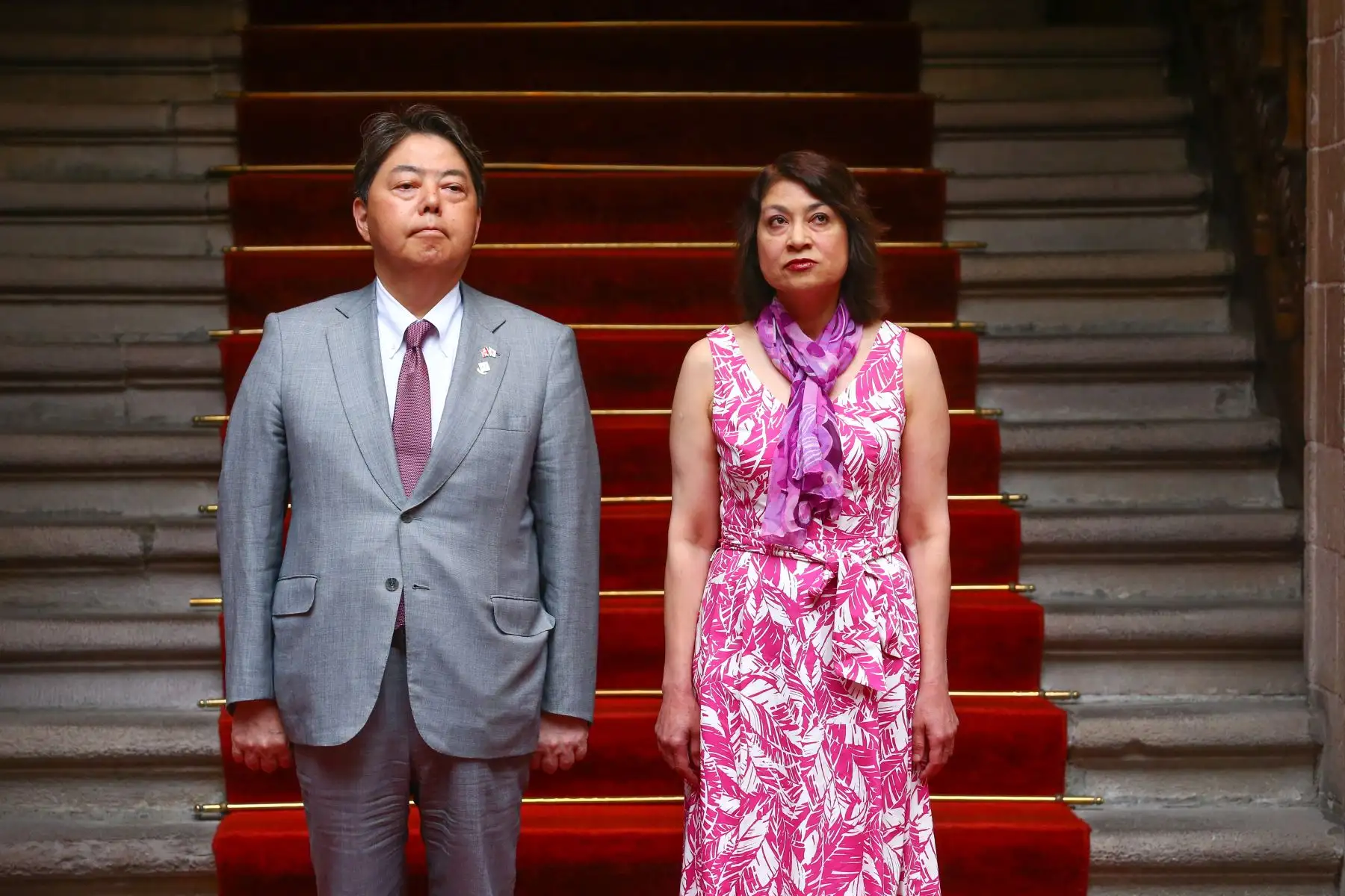 La Canciller, Ana Cecilia Gervasi preside la ceremonia de bienvenida al Canciller del Japón, Sr. Yoshimasa Hayashi en el Palacio de Torre Tagle.
Foto: ANDINA/Eddy Ramos