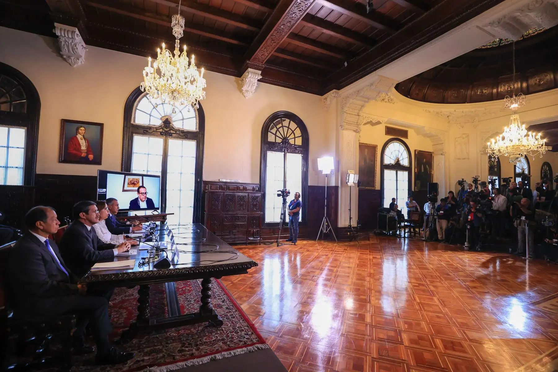 Conferencia de prensa de la presidenta Dina Boluarte y Ministros de Estado

Foto: ANDINA/Prensa Presidencia