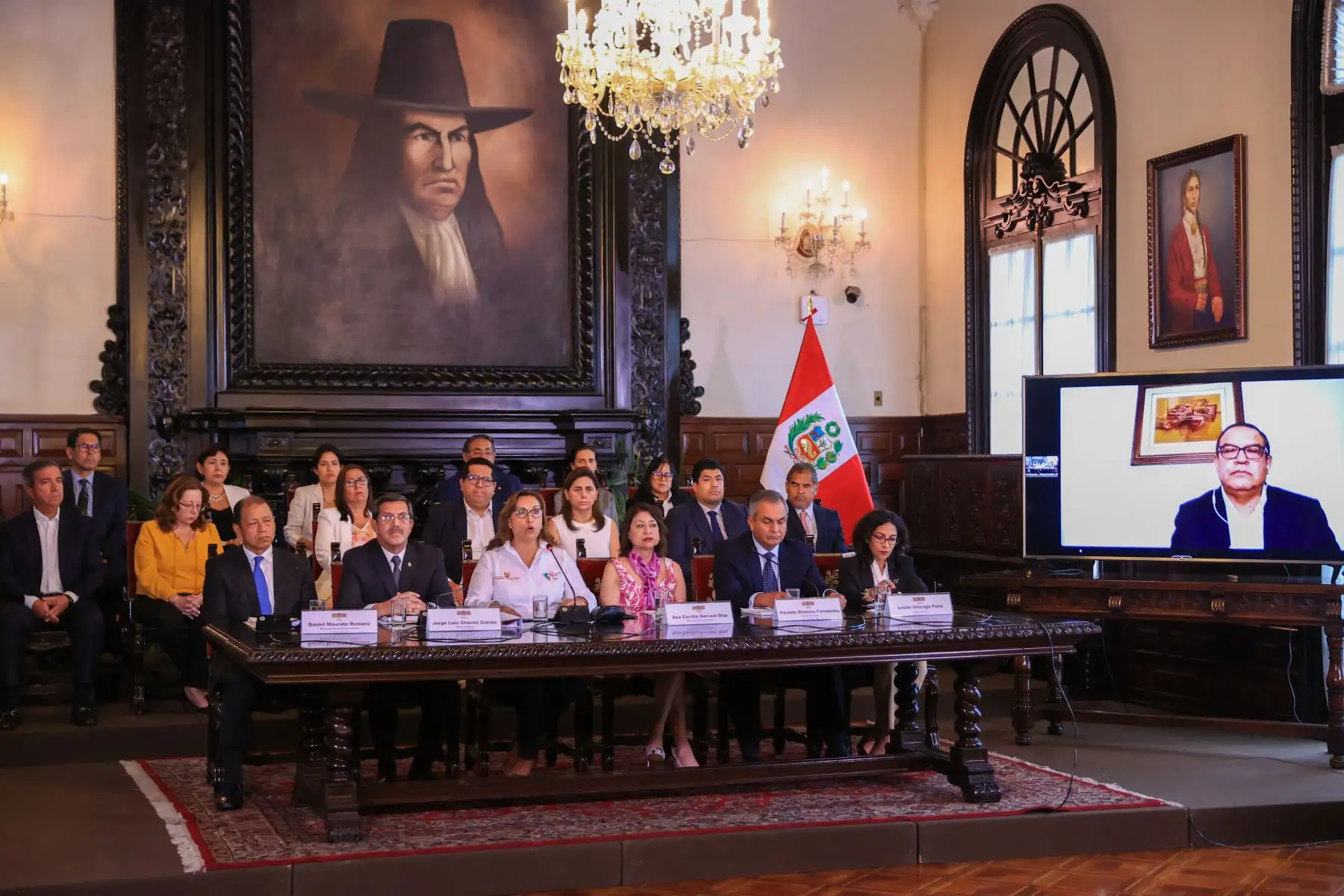 Conferencia de prensa de la presidenta Dina Boluarte y Ministros de Estado

Foto: ANDINA/Prensa Presidencia
