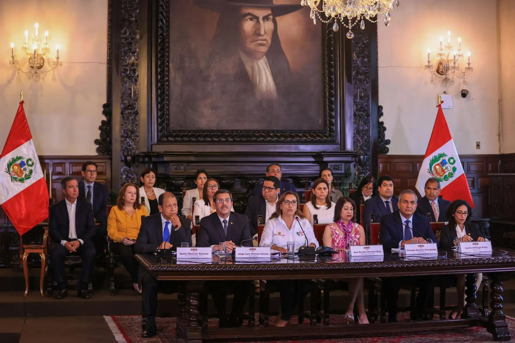Conferencia de prensa de la presidenta Dina Boluarte y Ministros de Estado

Foto: ANDINA/Prensa Presidencia